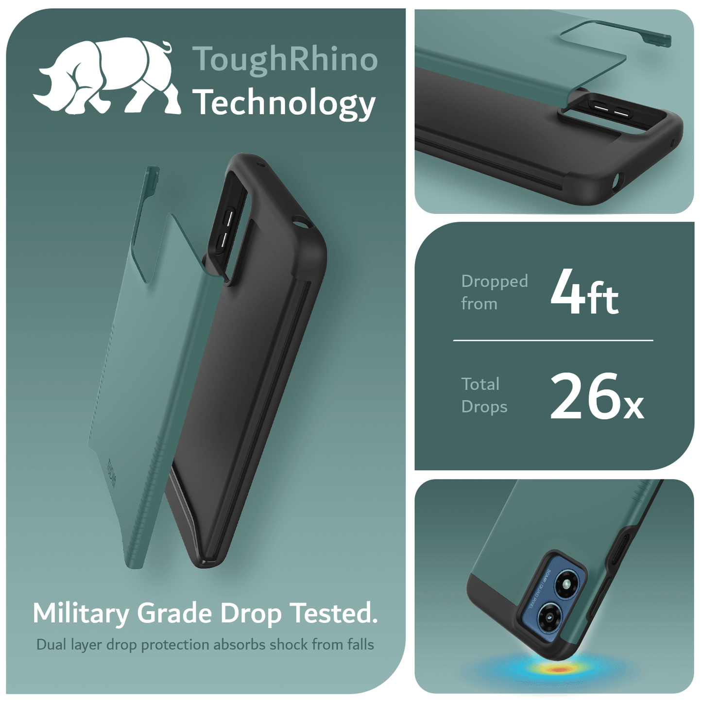Motorola Moto G Play 4G (2024) MERGE case, heavy duty dual layer protective phone cover, military grade drop tested shockproof design