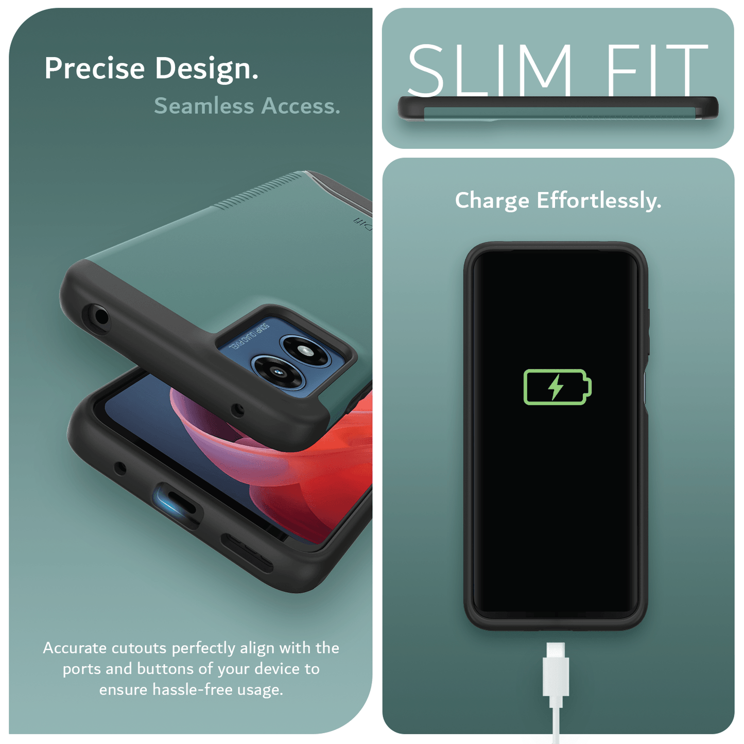 Heavy Duty Dual Layer Shockproof Case for Motorola Moto G Play 4G (2024) – Precise Design with Seamless Access