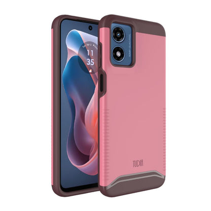 Smokey Pink MERGE Heavy Duty Dual Layer Case for Motorola Moto G Play 4G (2024) – Durable Shockproof Protective Cover