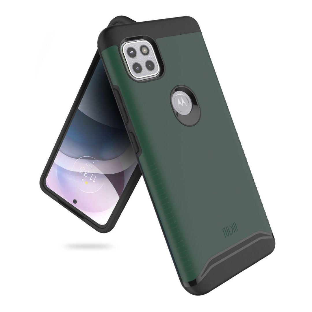 Hunter Green TUDIA Merge Series Dual Layer Case for Motorola One 5G / 5G UW Ace – Shockproof Heavy Duty Protective Phone Cover