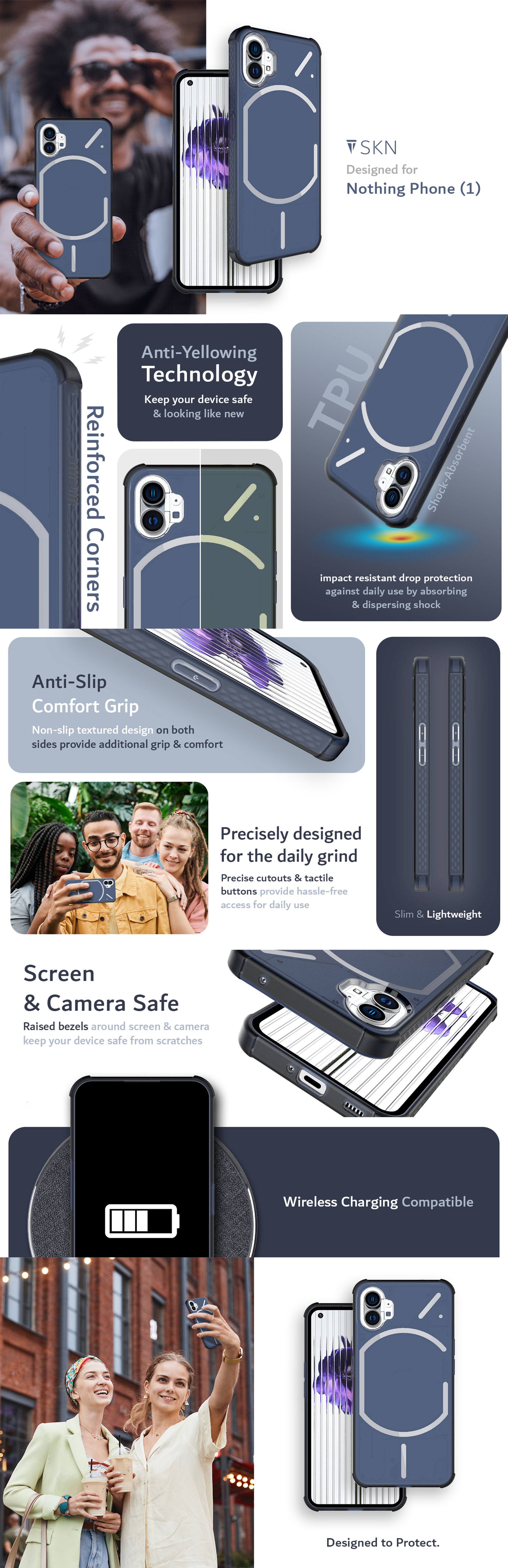 TUDIA Nothing Phone (1) SKN TPU Case