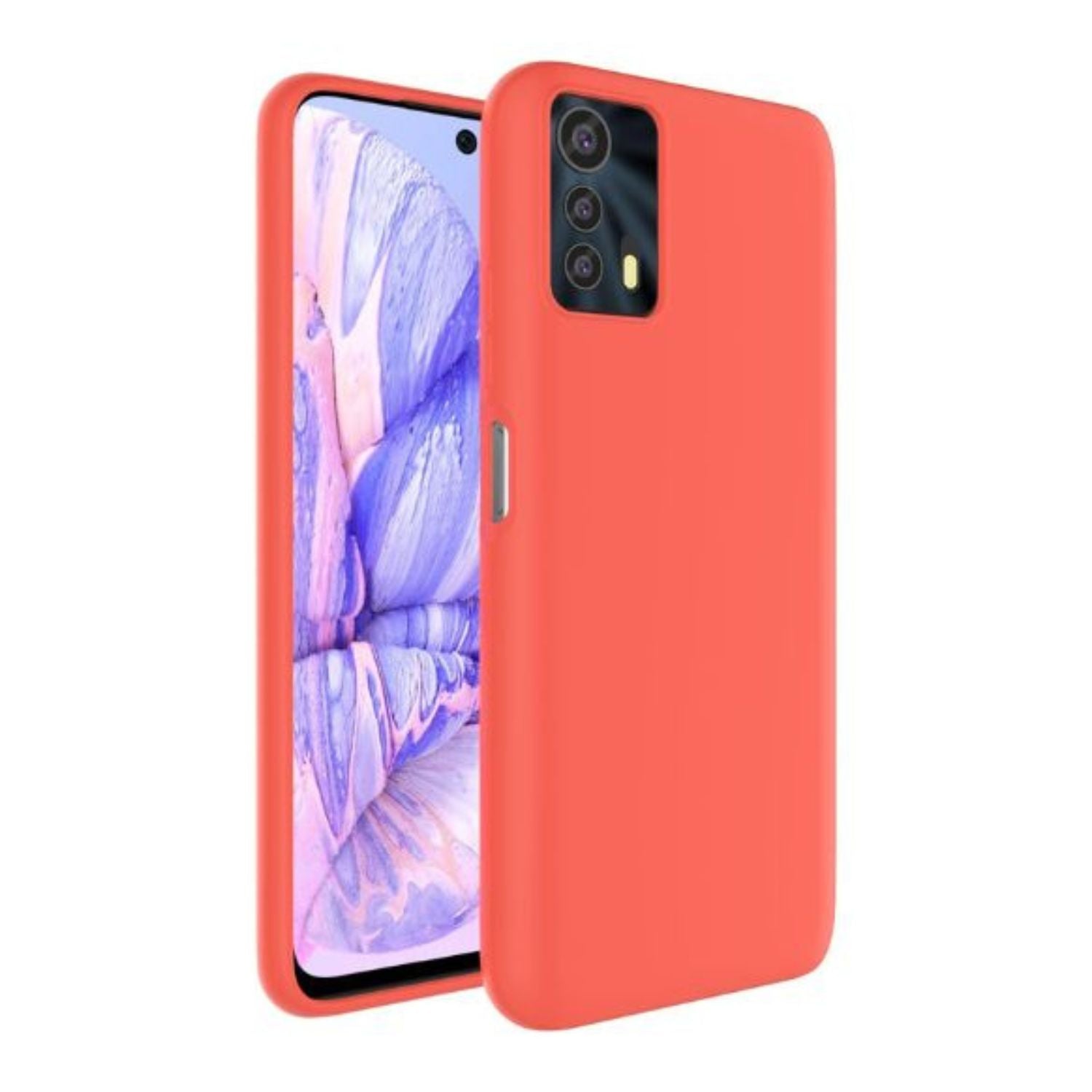 Coral pink NUU Mobile B20 ultra slim liquid silicone case – soft-touch shockproof protective phone cover
