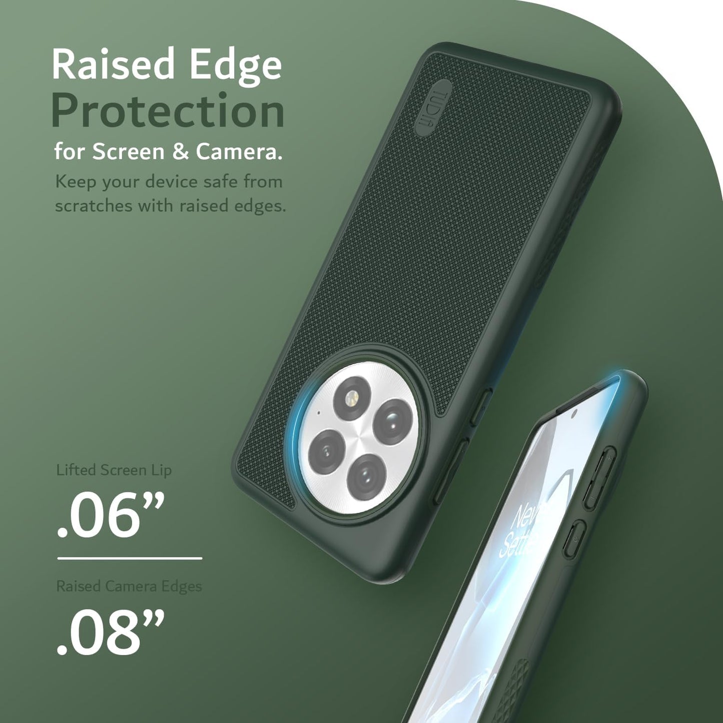 Lifted edges safeguard your OnePlus 13 5G (2025)’s screen and camera, keeping it safe from everyday scratches.