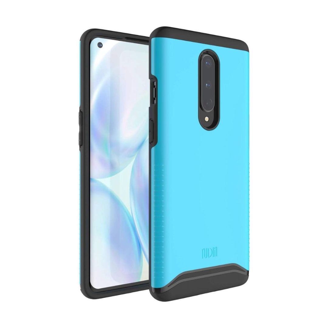 Blue OnePlus 8 5G UW heavy duty dual layer protective case MERGE for Verizon, rugged shockproof phone cover