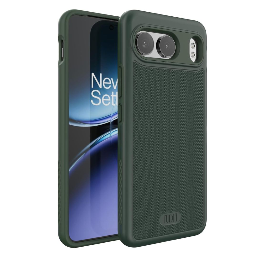 Pine Green TUDIA MergeGrip DualShield heavy duty case for OnePlus Nord 4 5G, rugged dual-layer shockproof protective phone cover with reinforced corners and enhanced drop and scratch protection