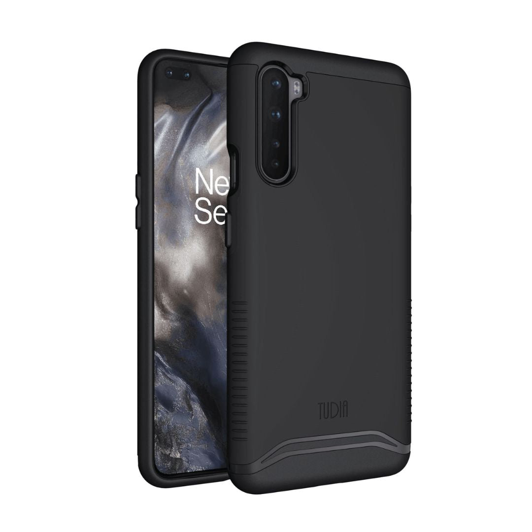 Jet Black MERGE Heavy Duty Dual Layer Case for OnePlus Nord – Rugged Shockproof Slim Protective Phone Cover