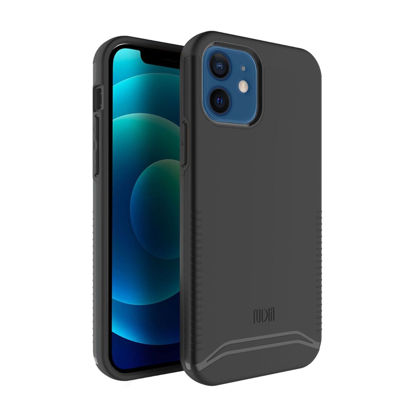 Jet Black TUDIA Merge Case for Apple iPhone 12 and iPhone 12 Pro – Dual-Layer Rugged Slim Protective Cover
