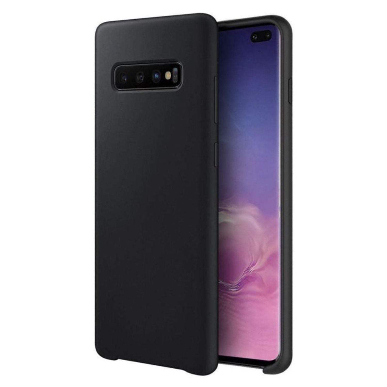 Black Smooth Silicone Case for Samsung Galaxy S10 Plus – Slim, Soft Touch, Shockproof Protective Cover