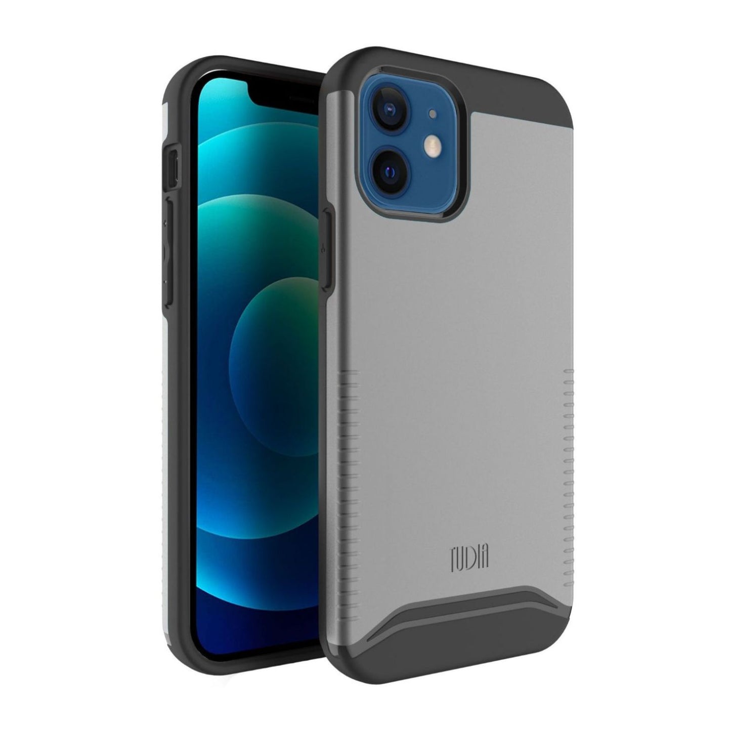 TUDIA Merge Series Heavy Duty Dual-Layer Case for Apple iPhone 12 / 12 Pro in Metallic Slate – Shockproof Rugged Slim Cover