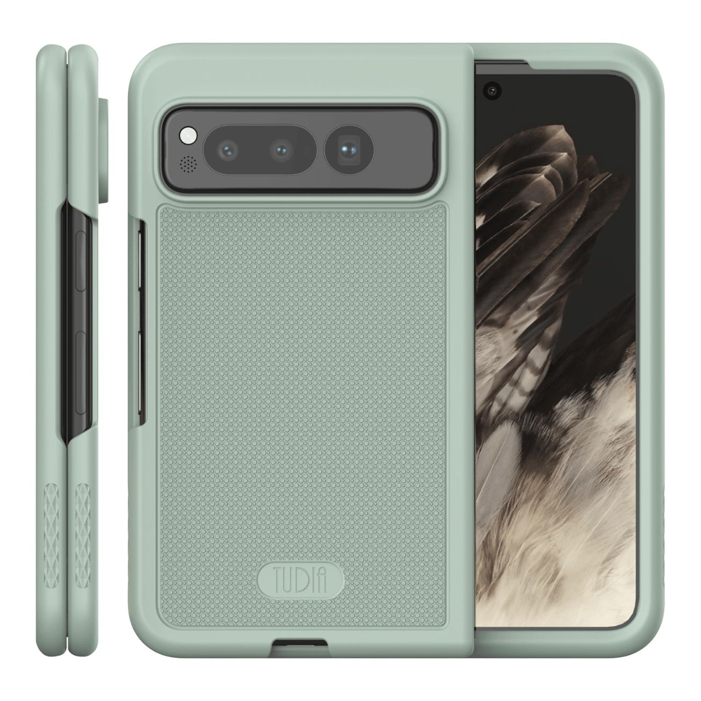 TUDIA Green Lily MergeGrip DualShield Heavy Duty Shockproof Case for Google Pixel Fold – Slim Tough Protective Phone Cover