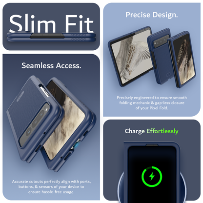 TUDIA MergeGrip Case for Google Pixel Fold with Built-In Magnet and MagSafe Compatibility – Slim Shockproof Protective Cover