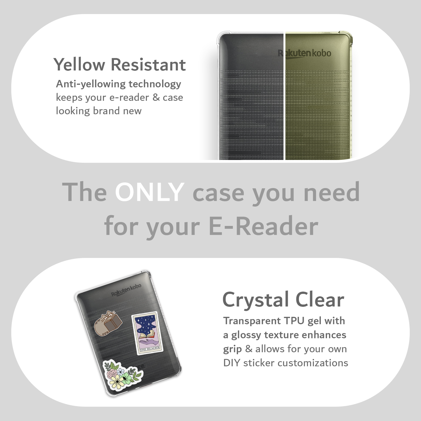 TUDIA SKN Series Yellow TPU Case for Kobo Clara HD – Lightweight, Slim, and Shock-Resistant Cover