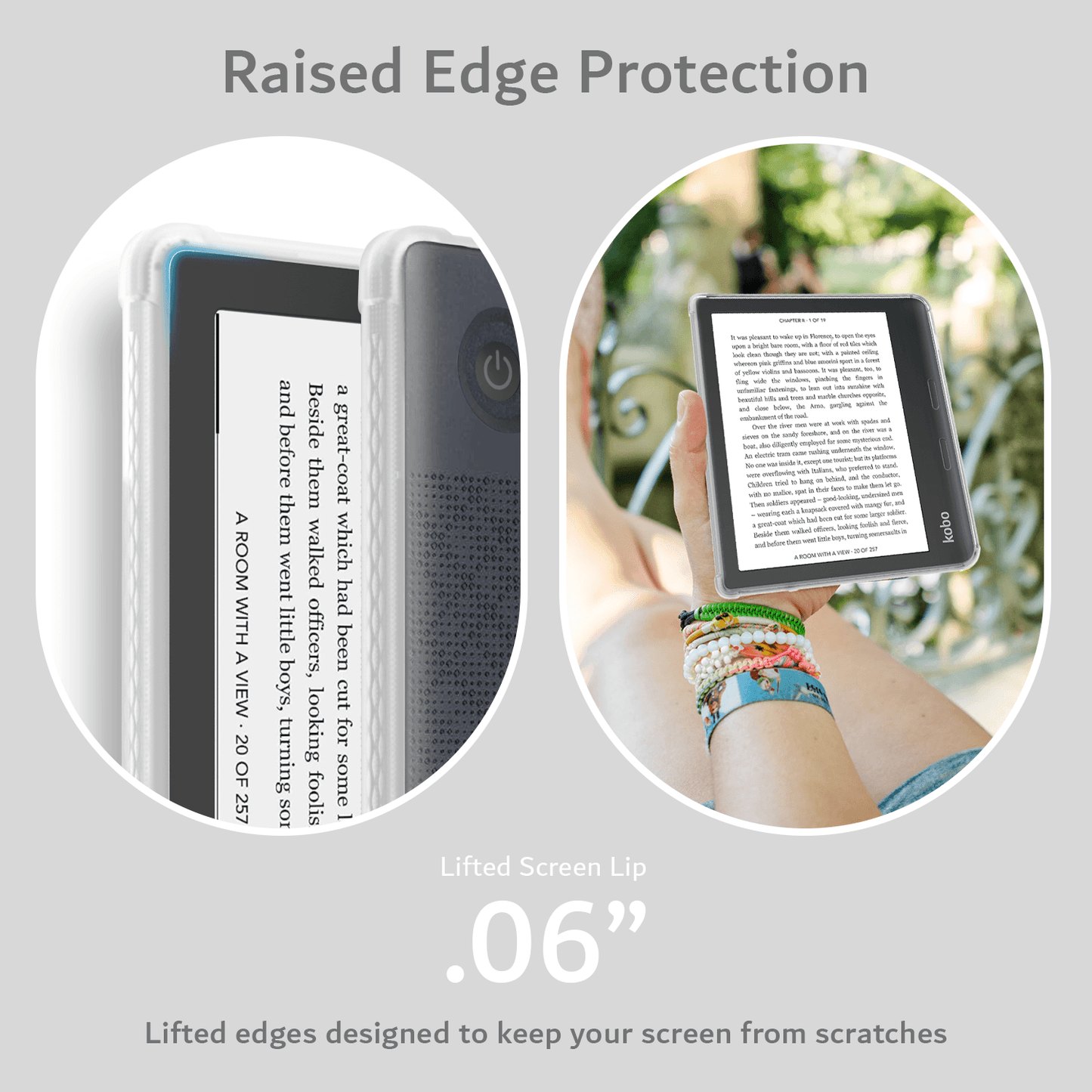 TUDIA Kobo Libra 2 SKN Series Case – Slim Translucent Lightweight TPU Protective Cover with Raised Edges
