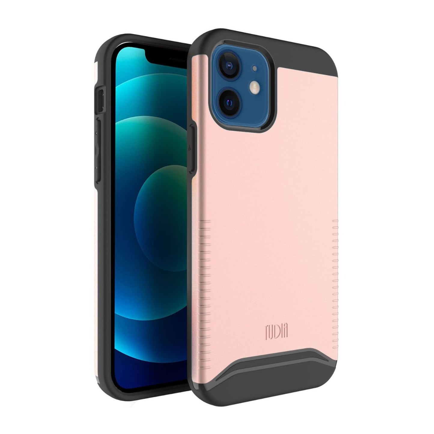 Rose Gold TUDIA Merge dual-layer protective case for Apple iPhone 12 and iPhone 12 Pro – heavy duty shockproof phone cover with slim grip design