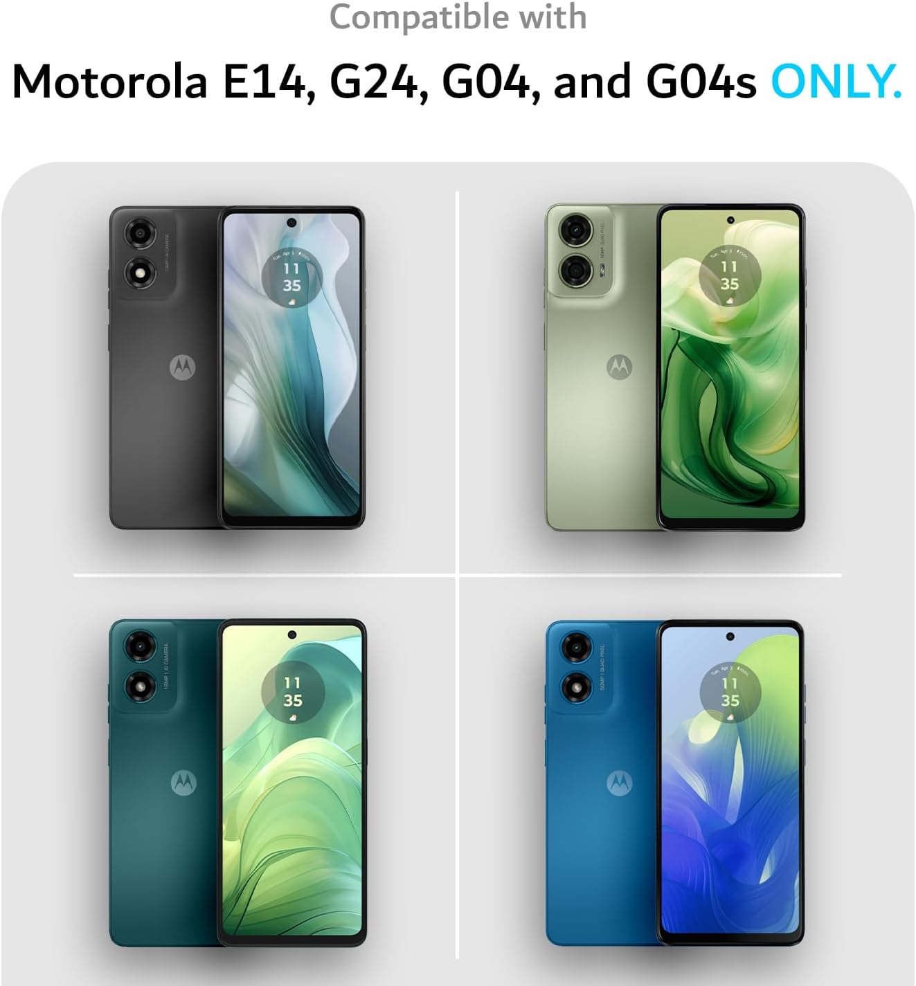 Motorola Moto E14/ G04 / G24 / G04s 5G Case MergeGrip Heavy Duty DualShield - TUDIA Products