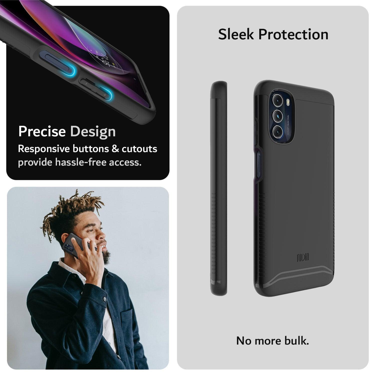 TUDIA MERGE Heavy Duty Dual Layer Case for Motorola Moto G 5G (2022) with Precise Cutouts and Responsive Buttons