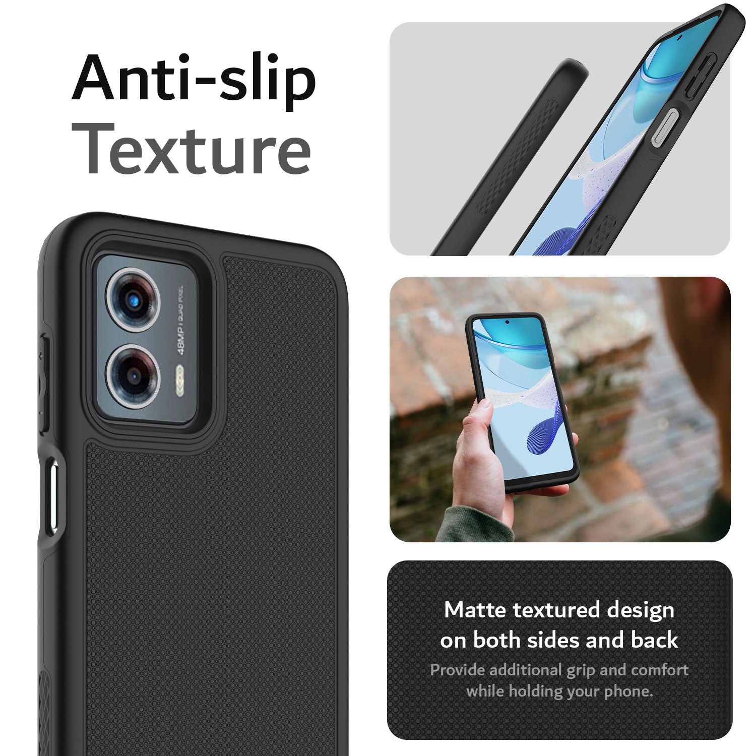 TUDIA MergeGrip Heavy Duty DualShield Case for Motorola Moto G 5G (2023) – Rugged Anti-Slip Protective Phone Cover