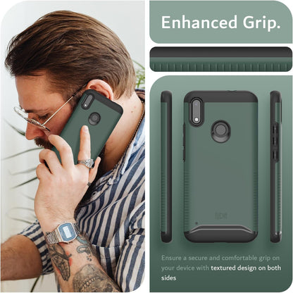 TUDIA NUU Mobile X6 Plus 6.1 Inch MERGE Case in Black – Rugged Dual Layer Shockproof Protective Phone Cover with Enhanced Grip