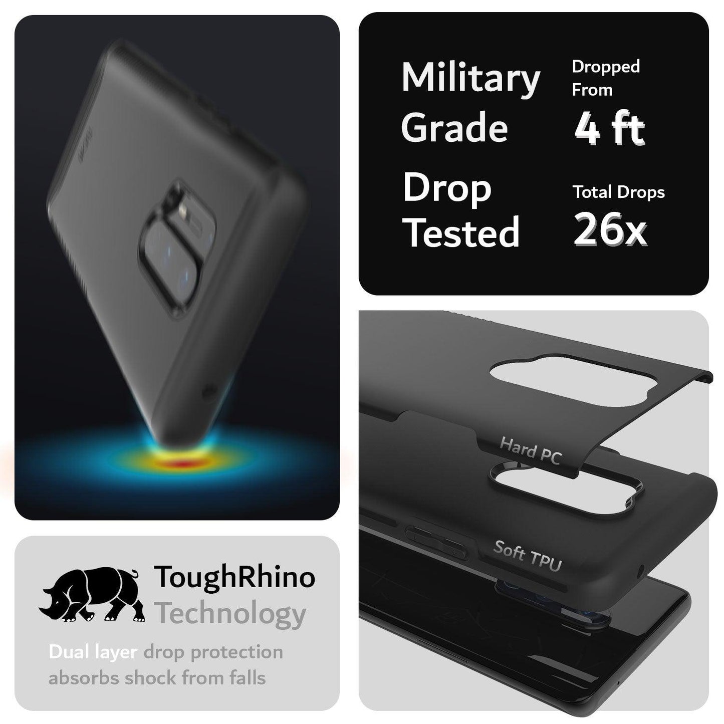 TUDIA Dual Layer Heavy Duty Case for OnePlus 8 Pro – Military Grade Drop Tested Shockproof Protective Cover
