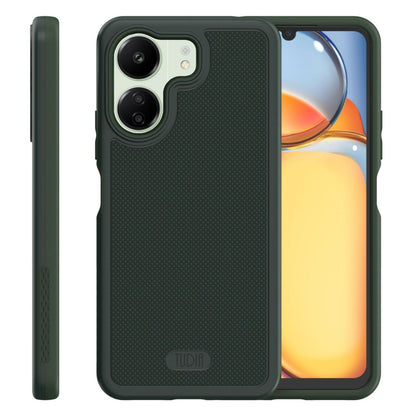 Heavy duty MergeGrip protective phone case for Xiaomi Redmi 13C and Poco C65 4G in pine green color, shockproof and durable phone cover 