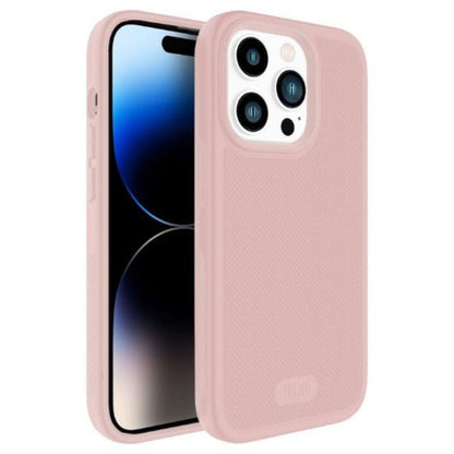 Pink iPhone 14 Pro case MergeGrip with built-in magnet, slim protective cover, shockproof design compatible with Apple iPhone 14 Pro