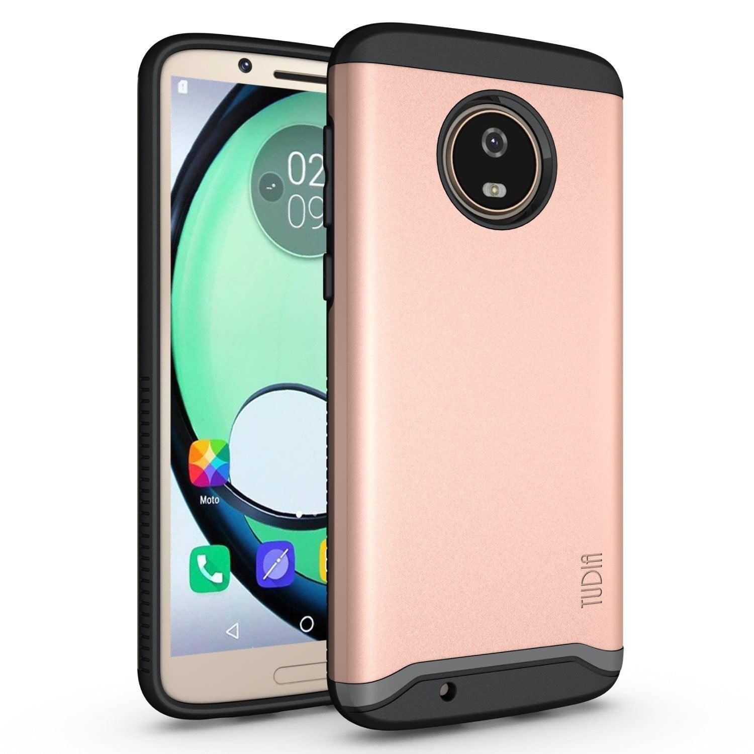 Motorola Moto G6 heavy duty dual layer protective case in stylish rose gold, shockproof phone cover MERGE series