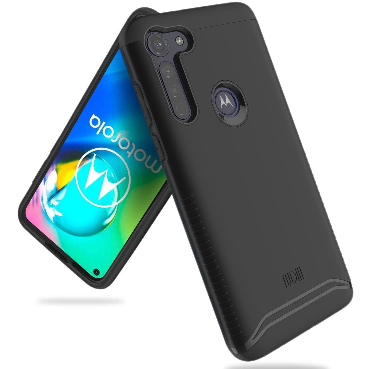 Jet Black MERGE Heavy Duty Dual Layer Case for Motorola Moto G8 Power – Rugged Shockproof Protective Phone Cover