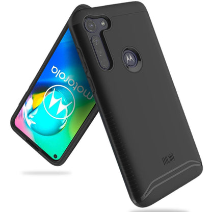 Jet Black MERGE Heavy Duty Dual Layer Case for Motorola Moto G8 Power – Rugged Shockproof Protective Phone Cover