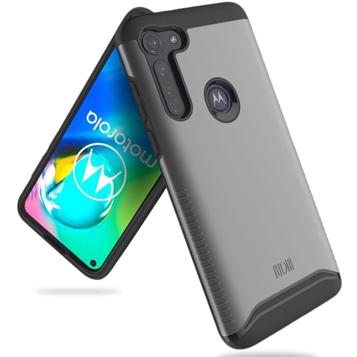 Metallic Slate MERGE Heavy Duty Dual Layer Case for Motorola Moto G8 Power – Rugged Shockproof Protective Phone Cover