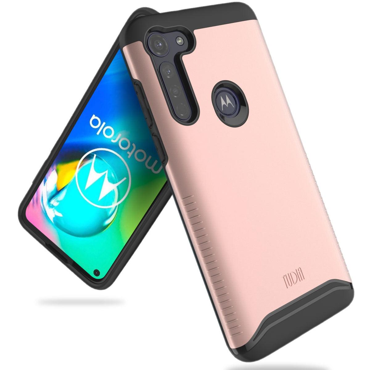 Rose Gold MERGE Heavy Duty Dual Layer Case for Motorola Moto G8 Power – Stylish Rugged Shockproof Protective Phone Cover