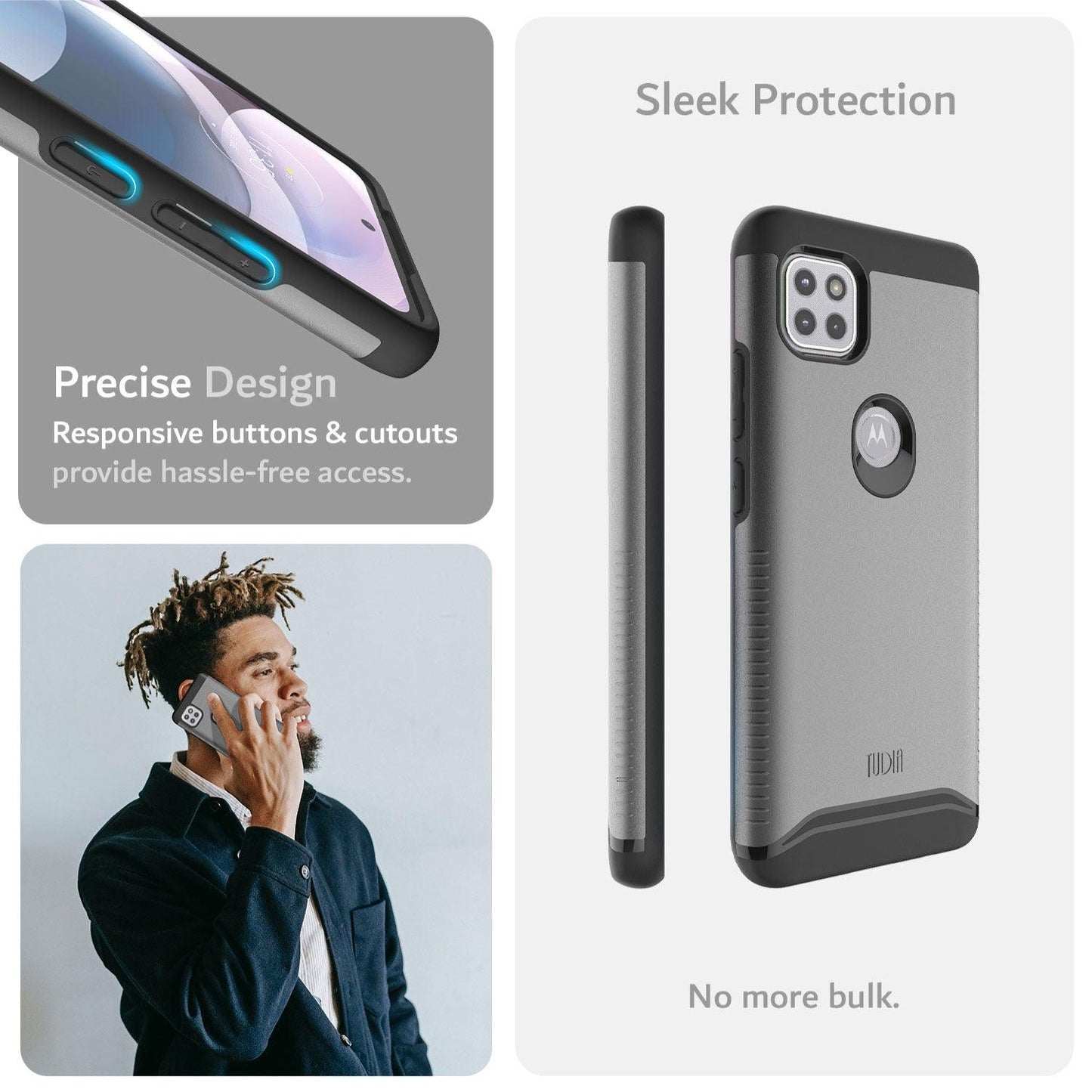 TUDIA MERGE Case for Motorola One 5G / 5G UW Ace – Rugged Dual Layer Shockproof Cover with Precise Cutouts and Responsive Buttons