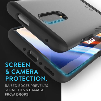 TUDIA MERGE heavy duty case for OnePlus 7 Pro – dual-layer shockproof cover with raised edge screen and camera protection, slim grip design