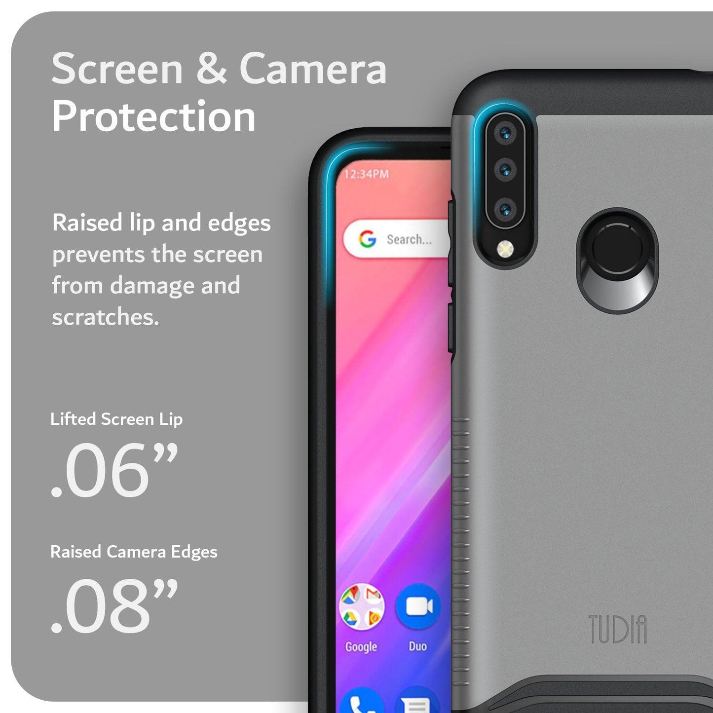 TUDIA Merge Heavy Duty Dual Layer Case for BLU V90 and BLU G80 with Screen and Camera Protection