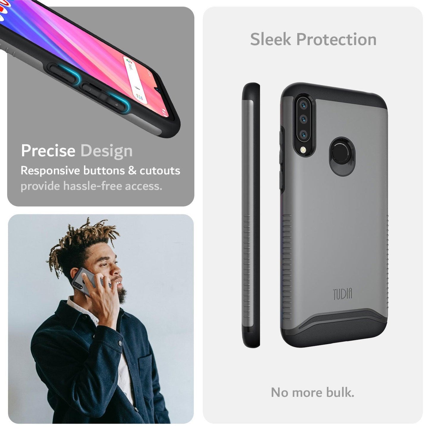 TUDIA Merge Heavy Duty Dual Layer Case for BLU V90 / BLU G80 – Rugged Protection with Precise Cutouts and Responsive Buttons