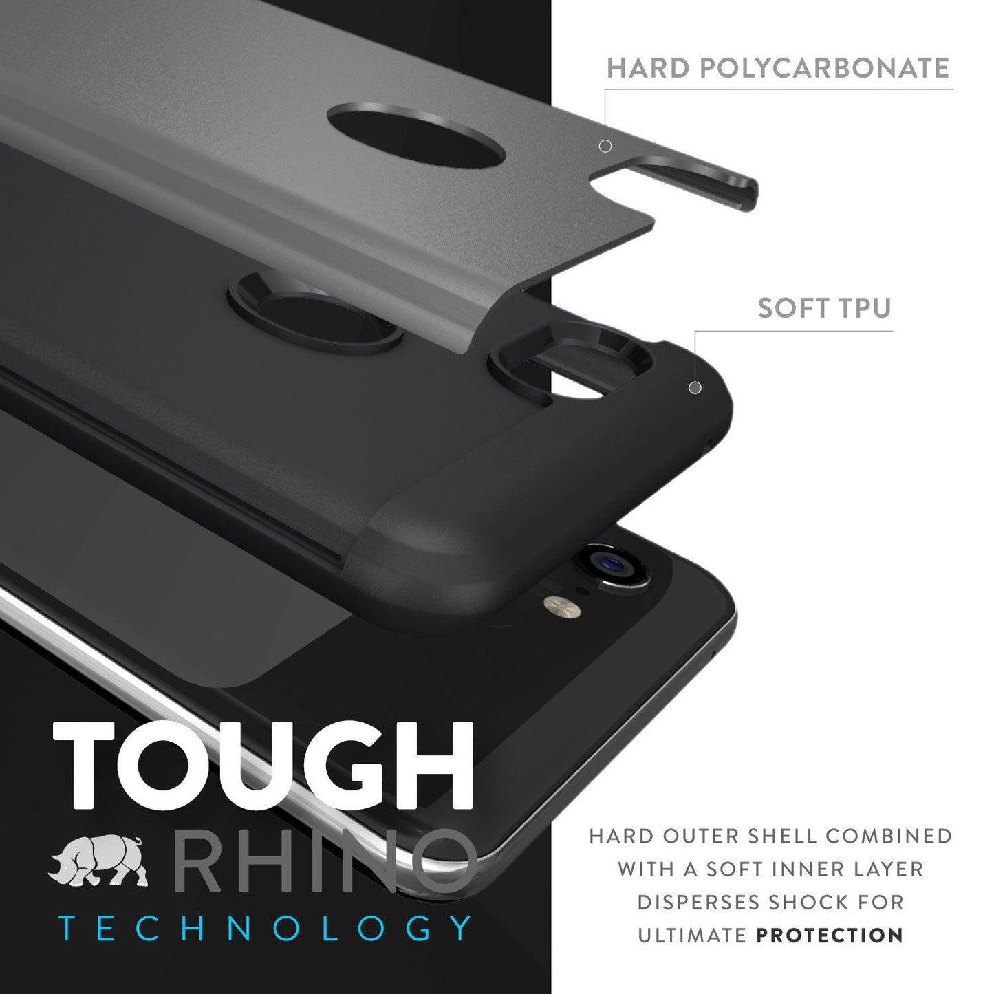 TUDIA MERGE Dual Layer Heavy Duty Case for Google Pixel 3 XL – Rugged Shockproof Hard Polycarbonate Cover