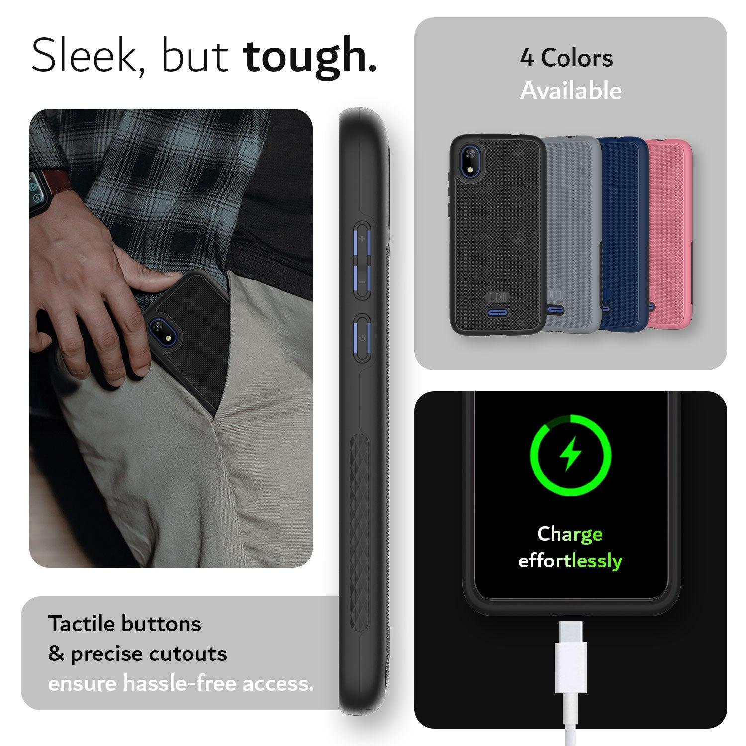 TUDIA MergeGrip Case for Moxee M2160 MH-T6000 – Heavy Duty DualShield Shockproof Phone Cover with Tactile Buttons and Precise Cutouts