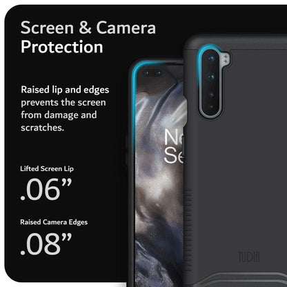TUDIA MERGE Rugged Dual Layer Case for OnePlus Nord – Heavy Duty Shockproof Protection with Raised Edges for Screen and Camera
