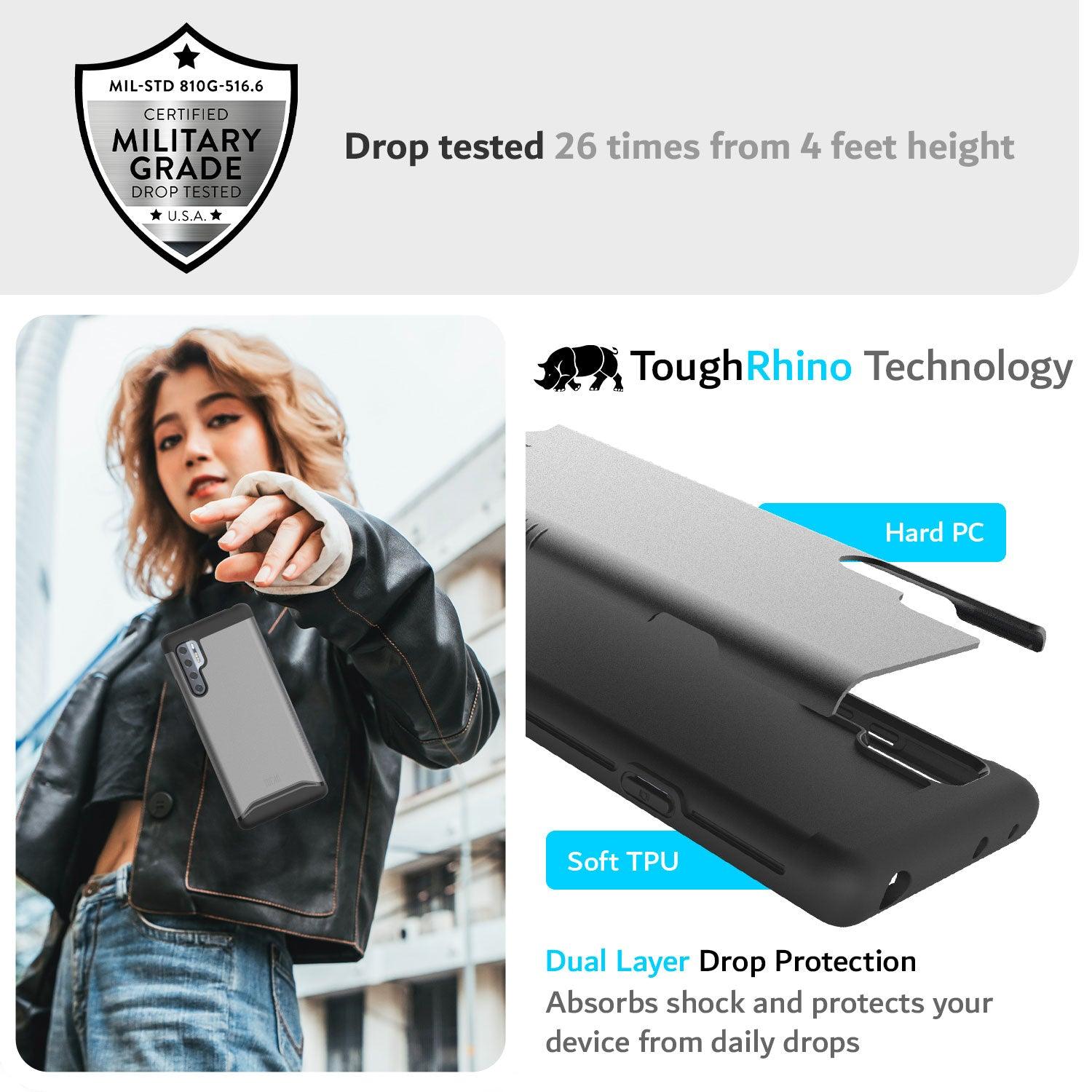TUDIA MERGE case for TCL 20 Pro 5G in blue – heavy duty dual-layer shockproof military grade protection