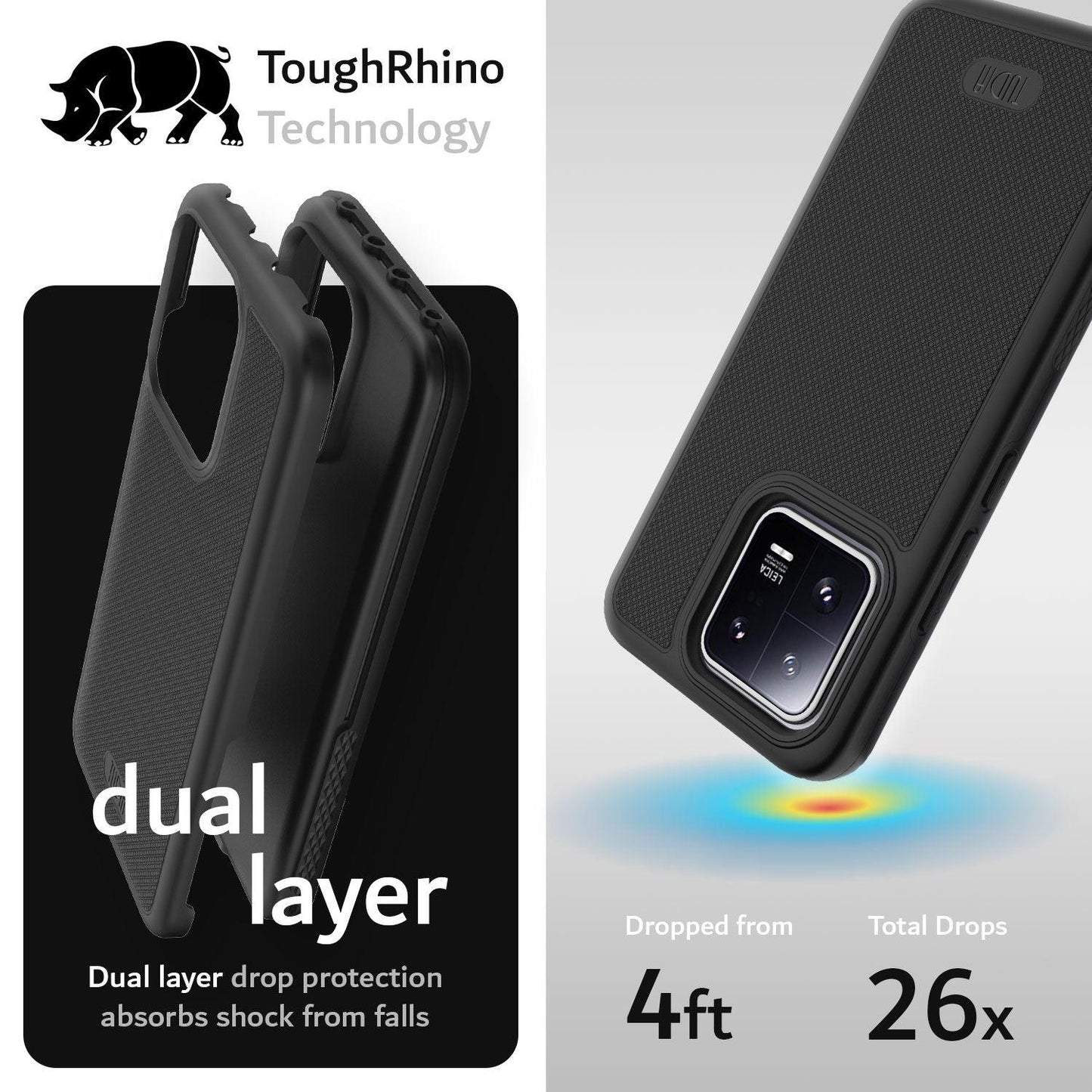 TUDIA MergeGrip DualShield Case for Xiaomi 13 – Rugged Heavy Duty Shockproof Protective Phone Cover with Dual Layer Grip Design